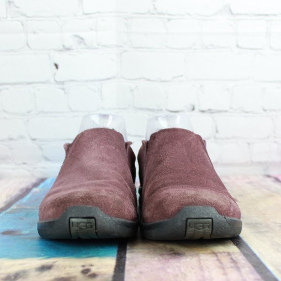 UGG Australia Brown Suede Fleece Lined Casual Slip On Loafers Shoes US 7 - Picture 4 of 9